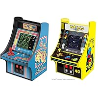 My Arcade Micro Player Mini Arcade Machine: Ms. Pac-Man Video Game & Pac-Man 40th Anniversary Micro Player, Fully Playable, 6.75 Inch Collectible, Full Color, Gold Plated, Yellow