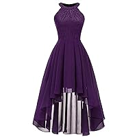 Victorian Ball Gown Womens Chiffon Sleeveless A-Line Halter Long Maxi Dress Tassel Hem Bridesmaid Wedding Party Dress