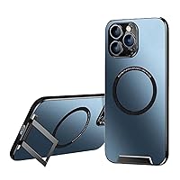 Magnetic Case for iPhone 15 Pro Max/15 Pro/15 Plus/15, Ultra Thin Hidden Kickstand Cover with Lens Protection Support Wireless Charging Shell,Blue,15 Pro Max''