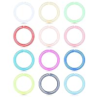 D.Bella 16G Colorful Septum Retainer Clicker Septum Piercing Retainer Flexible Acrylic Cartilage Tragus Helix Daith Rook Conch Earring Hoop Bioflex Lip Eyebrow Nose Rings Piercing Retainer 8mm 10mm