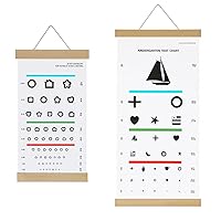 Pediatric Eye Chart 10 Feet and 20 Feet, Children's Eye Chart for Kindergarten with Wooden Frame Kids Gift