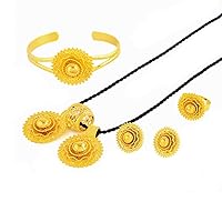 Ethlyn New Ethiopian Eritrean Gold Plated Women Jewelry Sets for wedding Party Use, Metal, not known