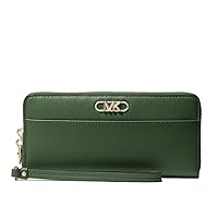 Michael Kors Parker Large Leather Continental Wallet, Amazon Green