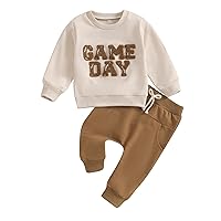 Baby Winter Clothes Boy Girl Fuzzy Letter Embroidery Long Sleeve Sweatshirt Pants Set Toddler Fall Outfits