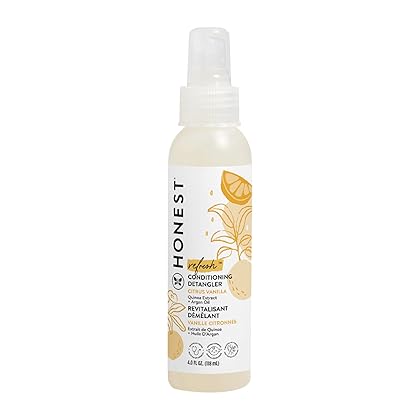 The Honest Company Conditioning Hair Detangler | Leave-in Conditioner + Fortifying Spray | Tear-free, Cruelty-Free, Hypoallergenic | Citrus Vanilla Refresh, 4 fl oz