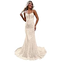 Sparkly Mermaid Sequin Prom Dresses Long Spaghetti Straps Formal Evening Gown