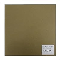 Light Chipboard Sheets 12 x 12 Inches, 25 per Package (Tan-Chip-12-12), Brown