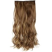 Synthetic 32Inch 80Cm Long Wavy Hairstyles 5 Clip In Hair Extension Hairpieces Brown Black Blonde Hair 12H24 32inches-140g