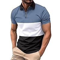 Mens Golf Shirt 2024 Summer Charming Short Sleeve Polo Shirts Fall Exercize Lapel Neck Henley 3 Buttons Tee