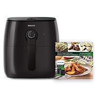Philips Kitchen Appliances Philips Premium Analog Airfryer with Fat Removal Technology + Revipe Cookbook, 3qt, Black, HD9721/99