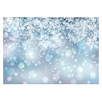 Allenjoy 7x5ft Falling Snowflake Backdrop Winter Bokeh Ice Frozen Wonderland Photography Background for Kids Merry Christmas Happy New Year Party Decor Banner Baby Shower Portrait Photo Booth Props