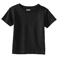 RABBIT SKINS Infant Short Sleeve T-Shirt, Black, 12 Months