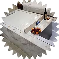 Bathtub Tray Bath Lid Bathtub Dust Board Multi-Function Thicker Storage Stand PVC Can Place Toiletries (Color : White, Size : 175x75x0.6cm)