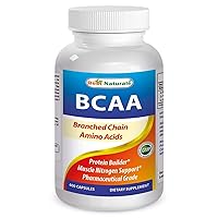 BCAA Branch Chain Amino Acid, 3200mg per Serving, 400 Capsules - Pharmaceutical Grade - 100% Pure Instantized Formula | Pre/Post Workout Bodybuilding Supplement | Boost Muscle Growth