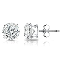 GIA Certified Platinum Round Diamond Stud Earrings 4-Prong (1.20 cttw, E-F Color, VVS2-VS1 Clarity)
