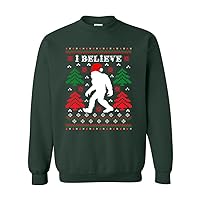 City Shirts I Believe Sasquatch Big Foot Ugly Funny X-mas Holiday Christmas Crewneck Sweatshirt