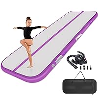 Gymnastics Mat Tumble Track 10ft/13ft/16ft/20ft, Tumbling Mats Kids Air Mat 4/8 inch Thick with Electric Air Pump for Home Use Cheerleading Gym Outdoor Training