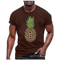 Tshirts Shirts for Men Graphic Vintage Pineapple Crew Neck T Shirt Top Blouse Style Five Gifts for Men