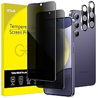 JETech Privacy Screen Protector for Samsung Galaxy S24+ / S24 Plus 5G 6.7-Inch with Camera Lens Protector, Anti-Spy Tempered Glass Film, Fingerprint ID Compatible, 2-Pack Each