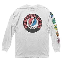 Ripple Junction Grateful Dead Men's Long Sleeve T-Shirt Steal Your Face Stealie Dancing Bears Crew Neck