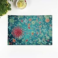Set of 4 Placemats Viruses in Infected Organism Viral Disease Epidemic Virus Abstract 12.5x17 Inch Non-Slip Washable Place Mats for Dinner Parties Decor Kitchen Table
