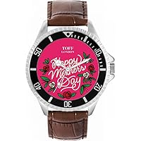 Pink Happy Mothers Day Mens Wrist Watch 42mm Case Custom Design