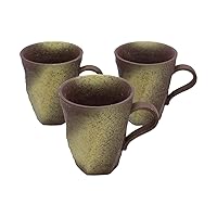 (Amazon.co.jp Limited) [Commercial Set] Mino Ware Japanese Style Cafe Series, Rough Twist Mug, Shady Colored Blown Ink, Set of 3