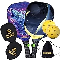 Pickleball Paddles, Pickleball Set, Pickleball Rackets, Moon Pickleball Balls, Pickle Ball Game Set, Pickleballs, Pickleball Paddle Set, Minimizes Vibration