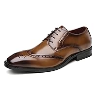 Men's Oxfords Formal Dress Leather Wedding Dress Tuxedo Brogues Derby Fashion Casual Shoes for Men