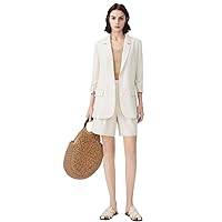 Women's Jacket Short Pants Suit,Single Breasted Notch Lapel Tuxedos Casual Leisure Daily Party Two Pieces