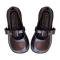 Girls Mary Jane Flat Spring and Autumn New Solid Rubber Sansals Soft Sole Anti Slip Princess Leather Child Shoes