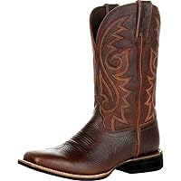 Cowboy Boots For Men,Leather Retro Embroidered Middle Tube Thick Soled Lightweight Durable Country Western Boots For Men