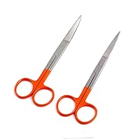 OdontoMed2011 Lot of 2 Pieces Operating Scissor, Sharp/Sharp, Straight & Curved, 5.5