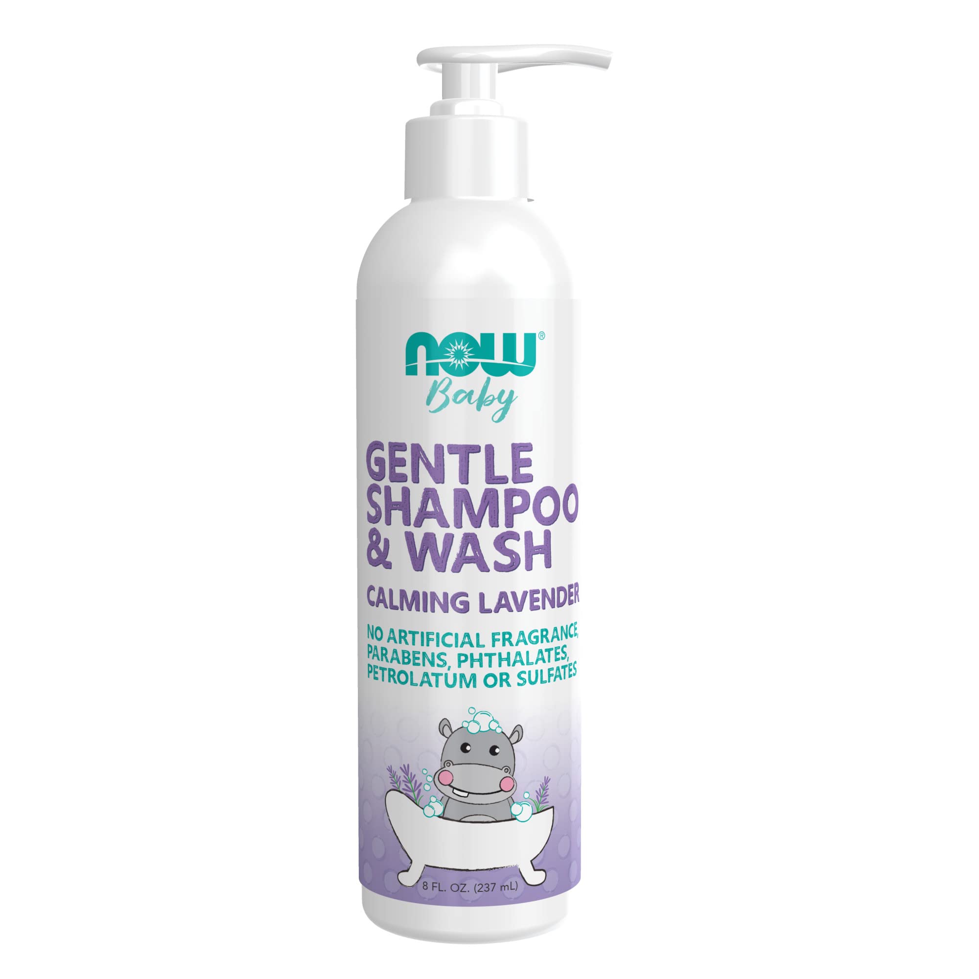 NOW Baby, Gentle Shampoo and Wash, Calming Lavender, Paraben Free, 8 Fluid Ounces