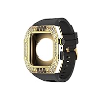 ZEDEVB Neueste Edelstahl Luxus Uhr Zubehör für Apple Watch 7/6/5/4/SE Metallband Fall für iWatch Band 44 mm 45 mm, 44mm For 6/5/4/SE, Achat