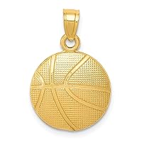 10k Concave Gold Basketball Pendant Necklace Jewelry for Women