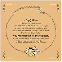 Stepfather Gift. Stepfather, I love you with all my heart, Sunflower Bracelet. Thank You Gifts for Stepfather. Best Gift for Fathers Day, Mothers Day