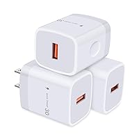 3Pack Quick Charge Fast Charging Block Box for Samsung Galaxy Note 21 Ultra 5G,A13 A53 5G,A73, S22 Ultra, S20 FE S21 FE 5G,A01, A52, A42, A03S, A02S,Z Fold 3,Z Flip 3,iPhone 13,12,11,SE 2022 5G,