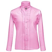 Pink High Open Collar Harry Hill Buttonless V Neck Men's Cotton Shirt