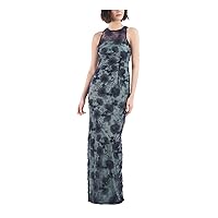 JS Collections Womens Applique Maxi Evening Dress