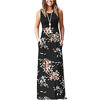Women's Loose Plain Maxi Dresses Casual Long Dresses with Pockets