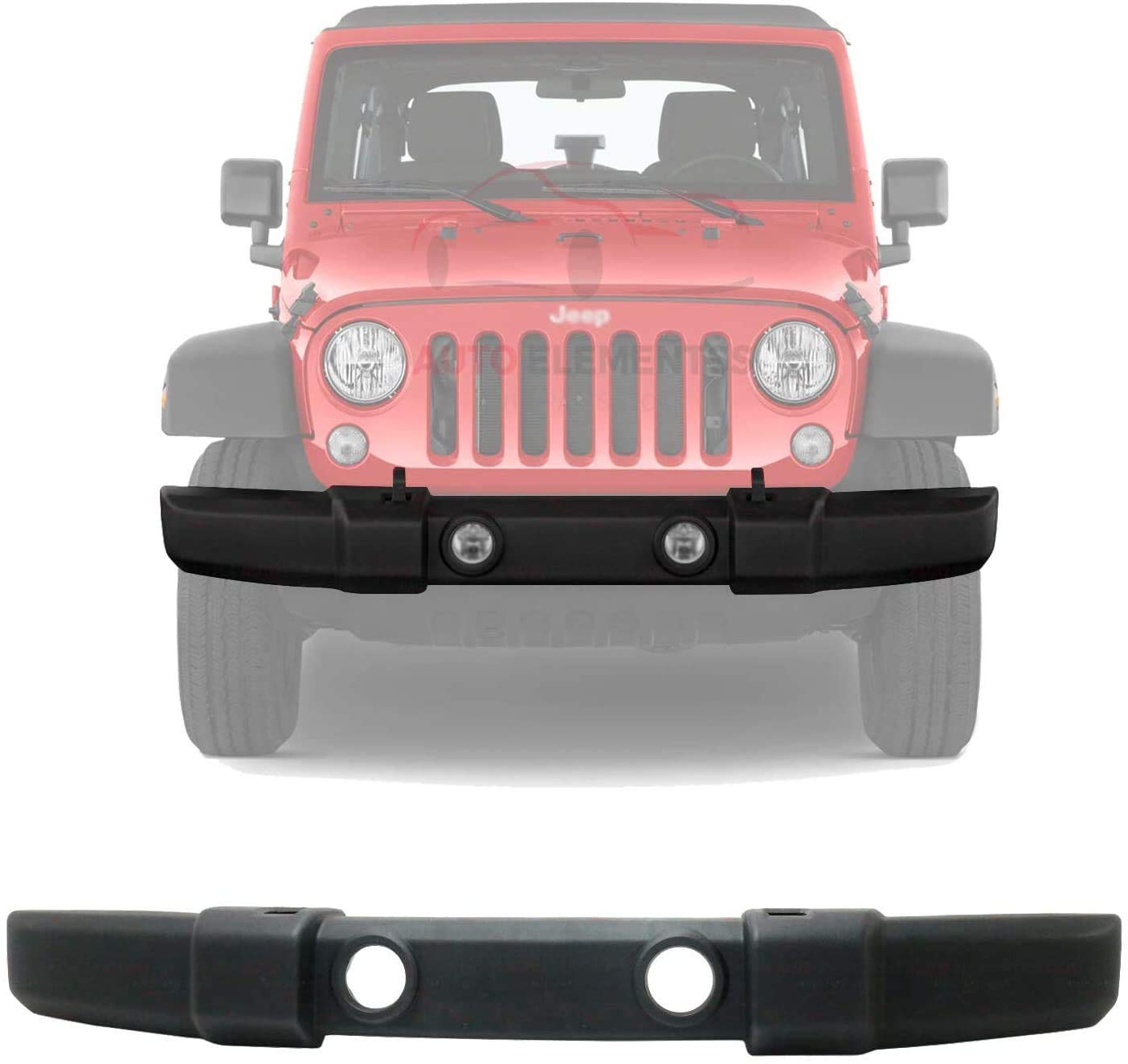 Mua New Front Bumper Cover Textured With Fog Light & Tow Hook Holes For 2007-2018  Jeep Wrangler JK Direct Replacement 1FN67RXFAA trên Amazon Mỹ chính hãng  2023 | Giaonhan247