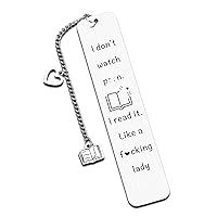 Funny Bookmark Gift Valentine's Day Birthday I Don't Watch Porn I Read it Like a Fucking Lady Love Book Pendant Bookmark Gift for Women Girl Friends BBF Classmate Book Lover Christmas Stocking Stuffer