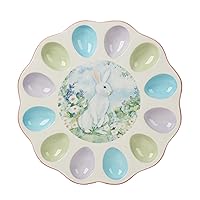 Cerified International Certified International Easter Morning Round Deviled Egg Plate, Multicolor