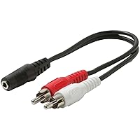 Steren 255-036 6-Inch 3.5mm Stereo Jack to 2-RCA Plug Y Audio Patch Cord