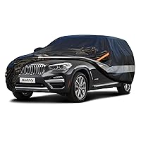 10 Layers Car Cover Waterproof All Weather for Large SUV,100% Waterproof Outdoor Car Covers Rain Snow UV Dust Protection. Custom Fit for Porsche Cayenne, BMW X5, Toyota Highlander,etc