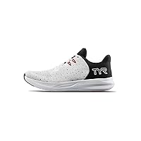 TYR Unisex Techknit RNR-1 Trainer Running Shoes Sneaker, White/Black, 12 US Men