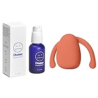 Dame Products Arousal Serum for Women+Eva Massager-Papaya-Organic Vegan pH Balanced, Lickable Edible with Earthy Scent,3 Intensity Levels - 100% Waterproof and Body Safe