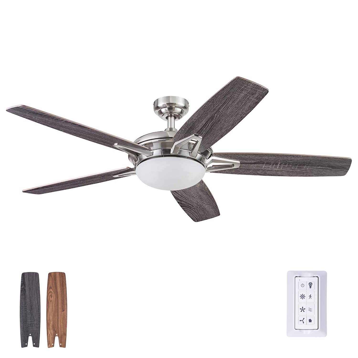 Prominence Home 51482-01 Clancy Ceiling Fan, 52, Brushed Nickel