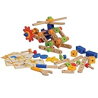 Wood Stress Nut and Bolt Builder with Activity Cards, Building Toys for Toddlers, Early STEM and Fine Motor Skills, 84-Piece Kids Playset, Ages 3 Years Plus